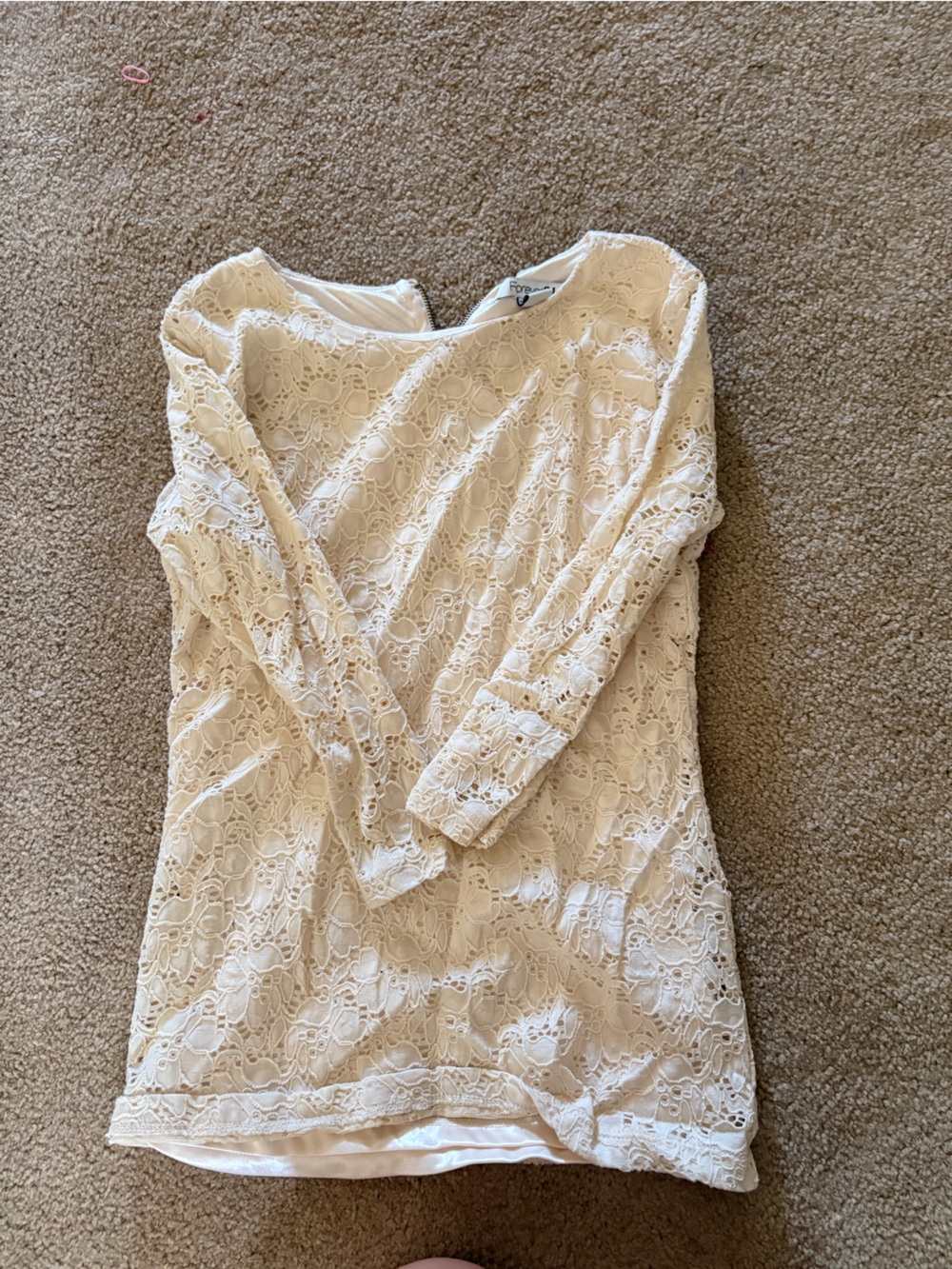 Forever 21 Ivory Lace Top